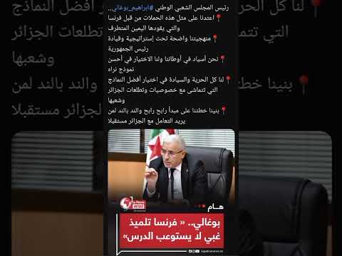 بوغالي… : "فرنسا تلميذ غبي لا يستوعب الدرس" #algérie #الجزائر #news #politics  #shorts #fyp
