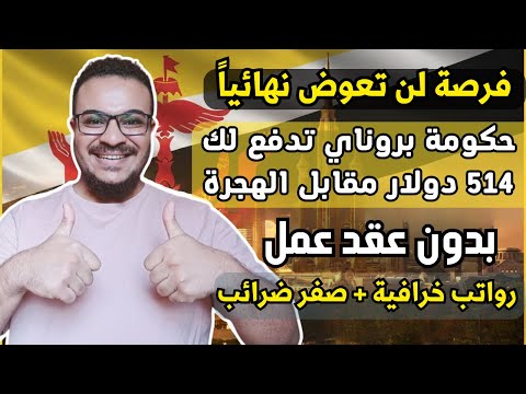 حكومة بروناي تعلن عن فرصة هجرة ممولة بالكامل بدون عقد عمل وتدفع لك الاموال  +السكن + تذاكر الطيران
